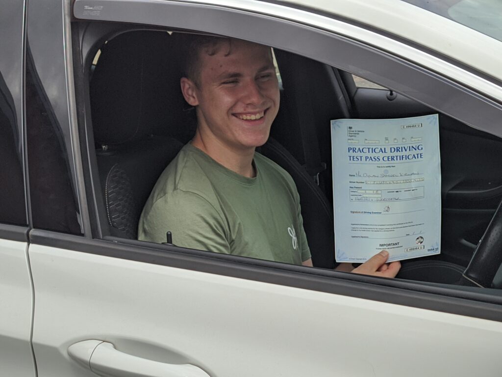 Dylan passed his driving test after taking automatic driving lessons in Malvern.